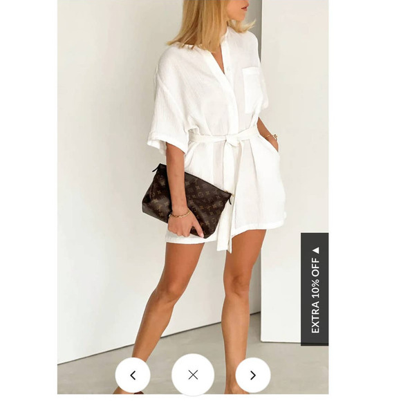 Commense Tied Cotton Jumpsuit - Picture 12 of 12